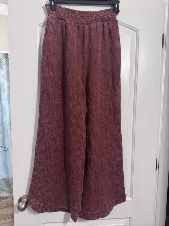 easel Pants - Easel Wide Leg Gauze Pants in Dusty Rose